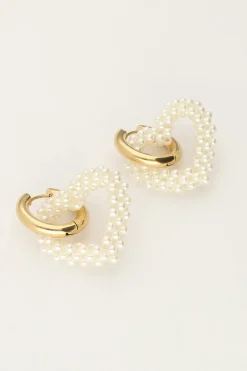 Boucles D'oreilles Cœur Avec Perles