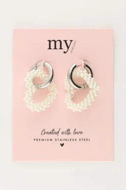 Boucles D'oreilles Cœur Avec Perles