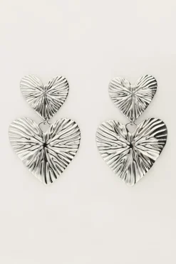 Boucles D'oreilles Deux Cœurs Martelés