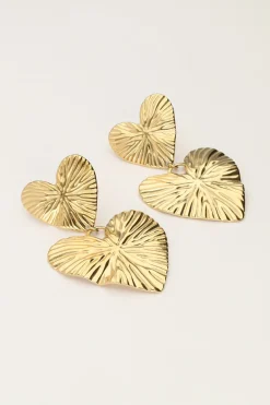 Boucles D'oreilles Deux Cœurs Martelés
