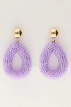 Boucles D'oreilles Lilas Avec Pierres