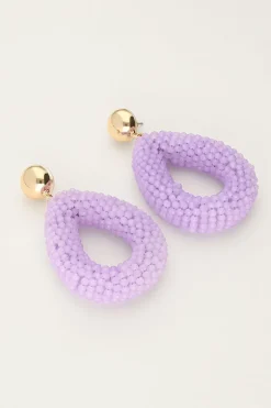 Boucles D'oreilles Lilas Avec Pierres