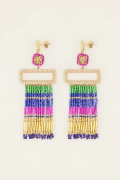 Boucles D'oreilles Pendantes Avec Perles Miyuki Colorées