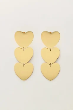 Boucles D’oreilles Pendantes à Trois Cœurs
