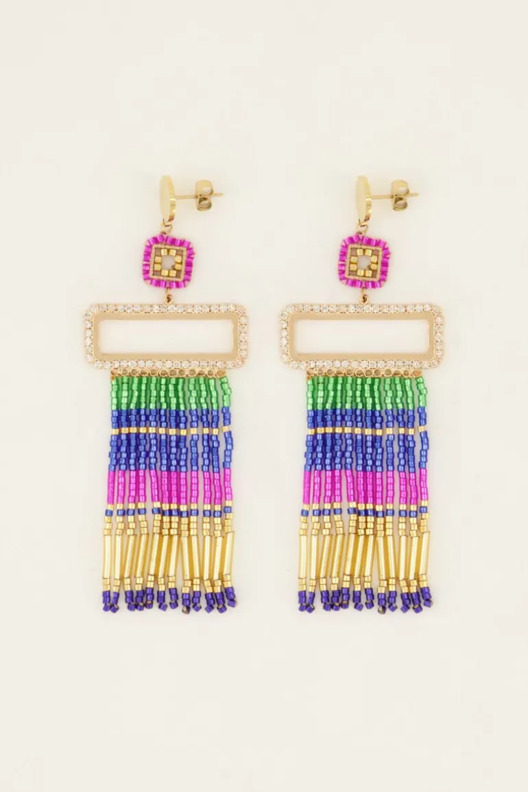 Boucles D'oreilles Pendantes Avec Perles Miyuki Colorées