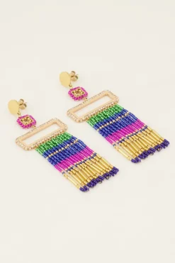Boucles D'oreilles Pendantes Avec Perles Miyuki Colorées