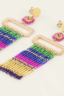 Boucles D'oreilles Pendantes Avec Perles Miyuki Colorées
