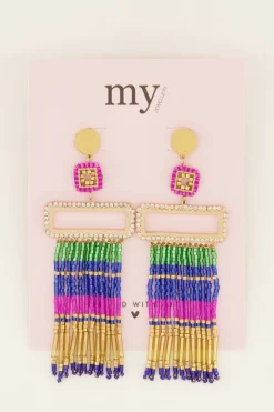 Boucles D'oreilles Pendantes Avec Perles Miyuki Colorées