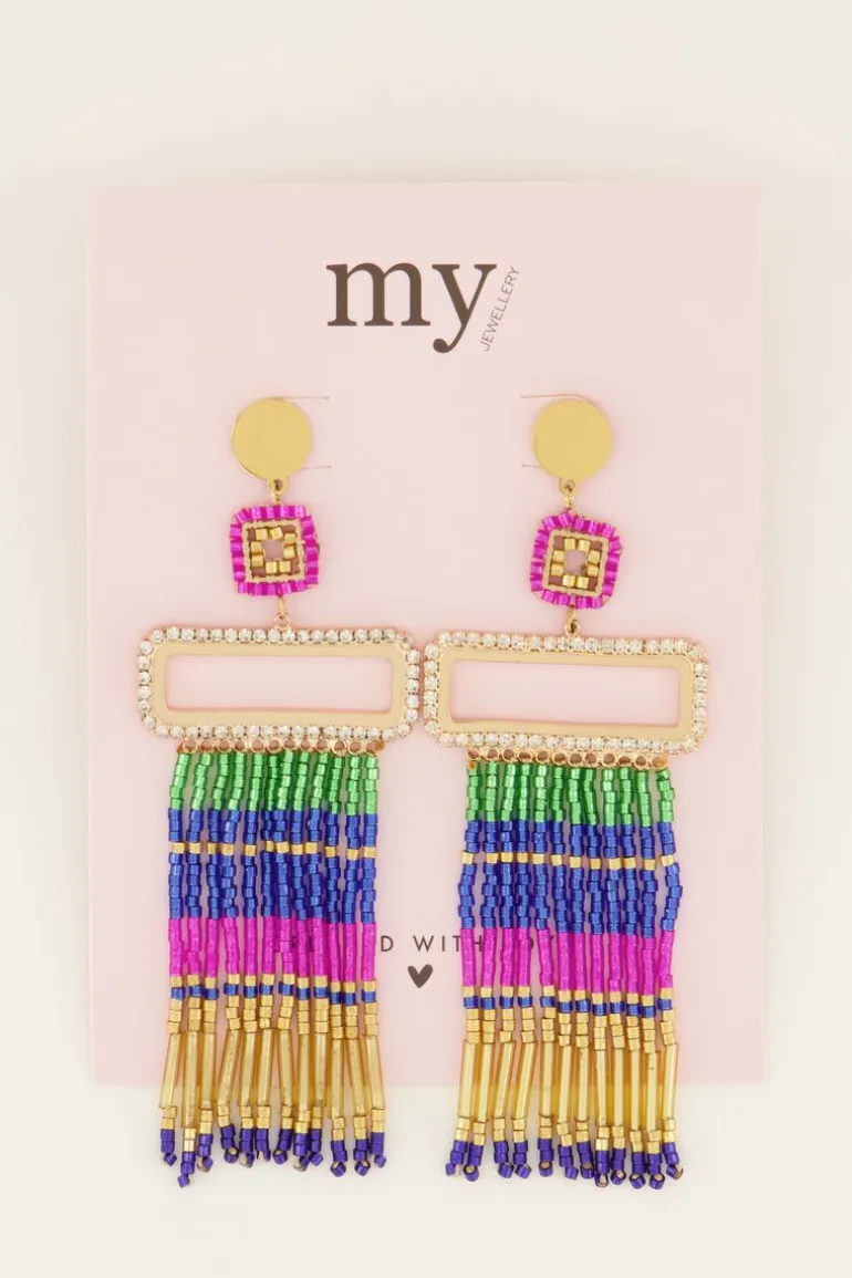 Boucles D'oreilles Pendantes Avec Perles Miyuki Colorées