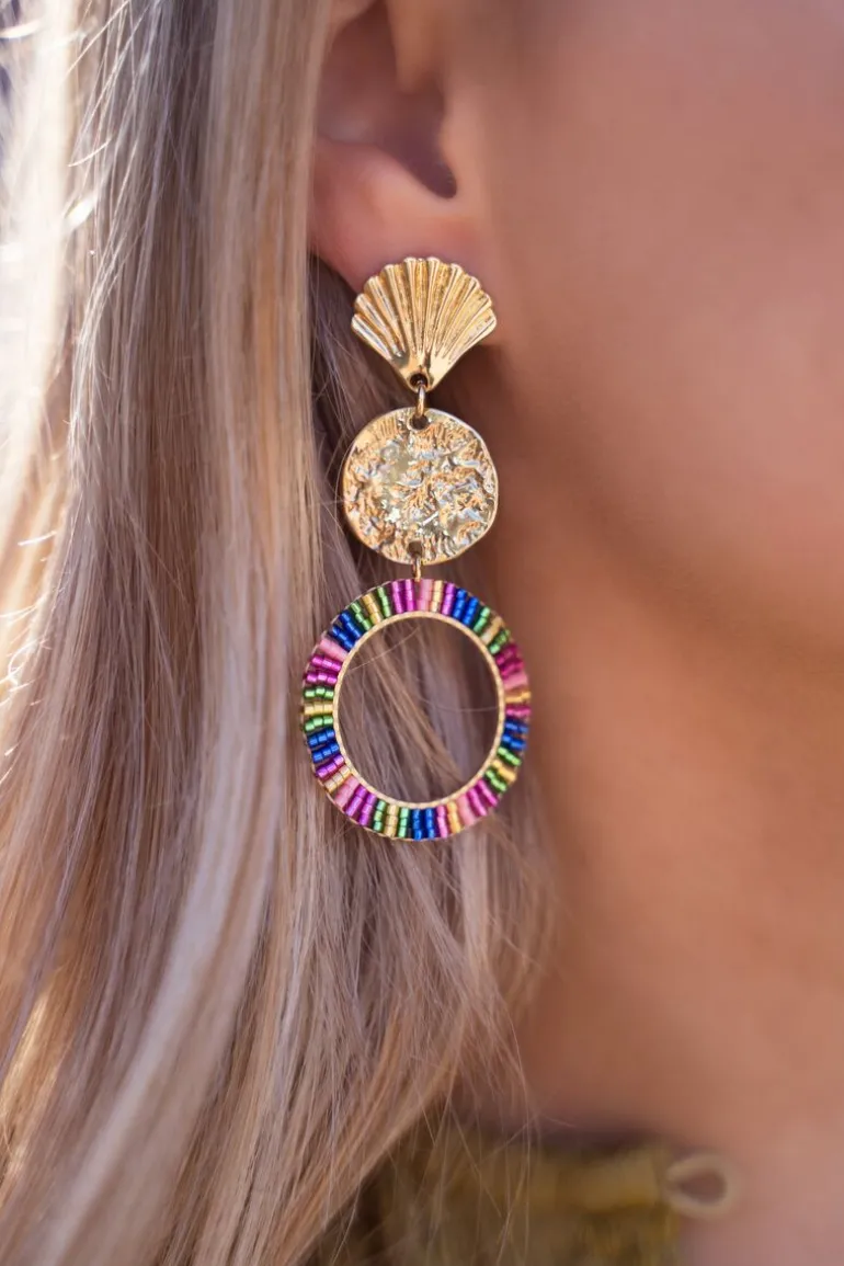 Boucles D'oreilles Perles Multicolores