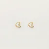 Boucles D'oreilles Puces Coeur Nacré