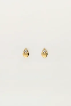 Boucles D'oreilles Puces Cœur Avec Strass