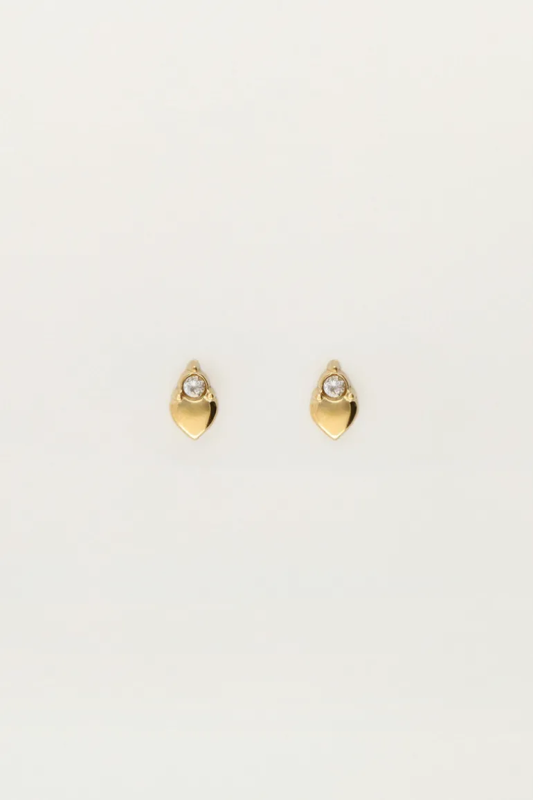 Boucles D'oreilles Puces Cœur Avec Strass
