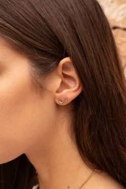Boucles D'oreilles Puces Coeur Nacré