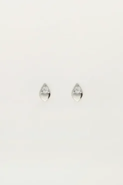 Boucles D'oreilles Puces Cœur Avec Strass