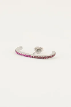 Boucles D’oreilles Puces En Cristal Rose Vintage