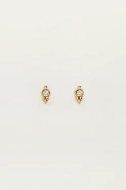 Boucles D'oreilles Puces Rondes Avec Strass