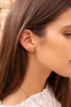 Boucles D'oreilles Puces Rose