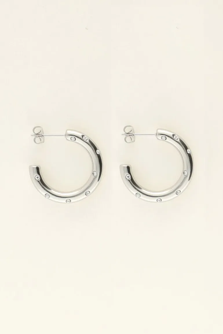 Boucles D'oreilles Serties De Pierres Universe