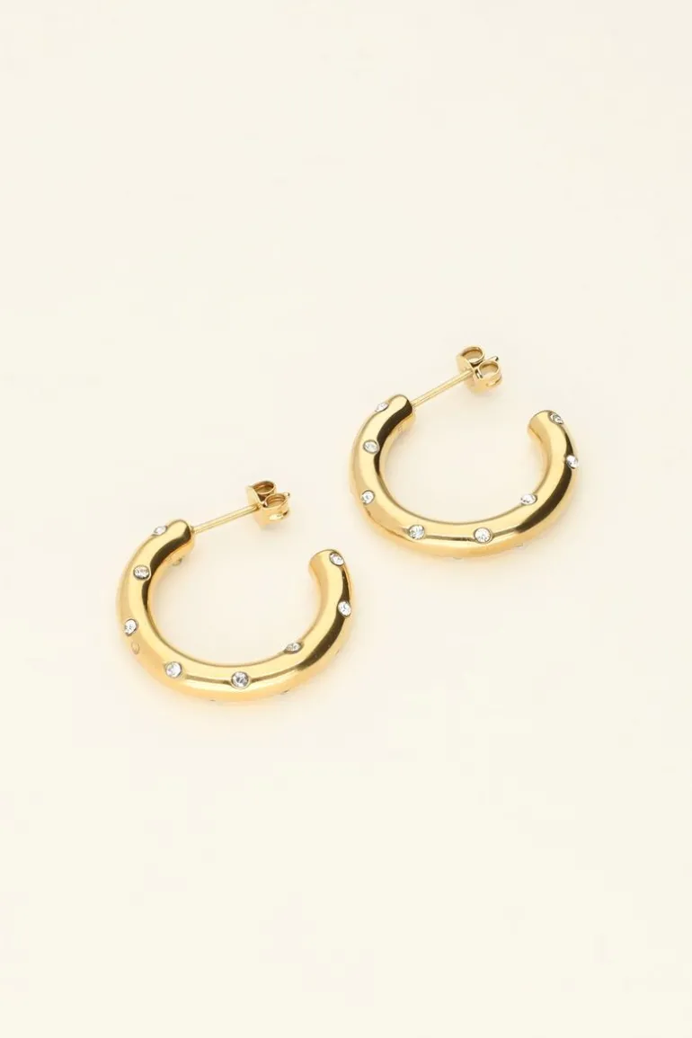 Boucles D'oreilles Serties De Pierres Universe