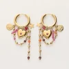 Boucles D'oreilles Starry Avec Cœur Et Perles