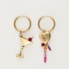 Boucles D'oreilles Starry Avec Cocktail Et Cœur