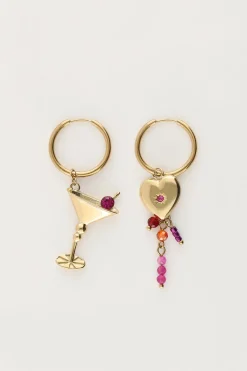 Boucles D'oreilles Starry Avec Cocktail Et Cœur