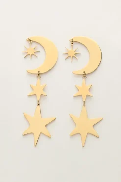 Boucles D'oreilles Starry Avec Lune Et étoiles