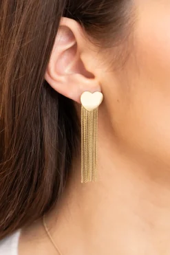 Boucles D'oreilles Starry Avec Cœur Et Cordons