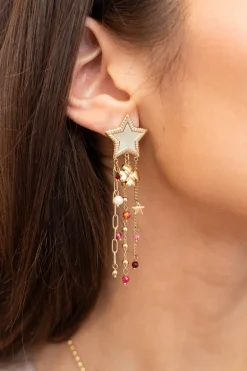 Boucles D'oreilles Starry Avec étoile Et Perles