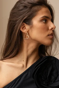 Boucles D'oreilles Starry Avec Cœur Et Strass
