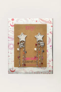 Boucles D'oreilles Starry Avec étoile Et Perles