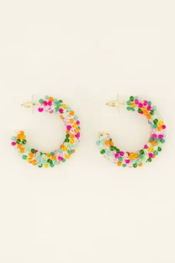 Boucles D'oreilles Tendance à Cercle Orné De Petites Pierres