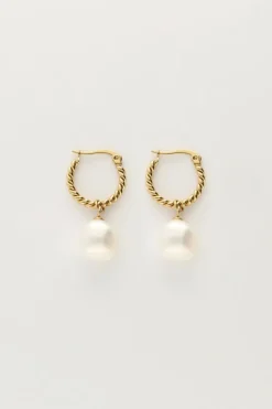 Boucles D’oreilles Torsadées Avec Perle