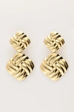 Boucles D'oreilles Vintage Carré Tressé
