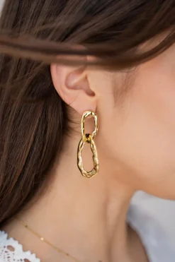 Boucles D'oreilles Vintage Avec Anneaux Ovales