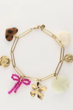 Bracelet à Charms Avec Liens Et Fleurs Multicolores