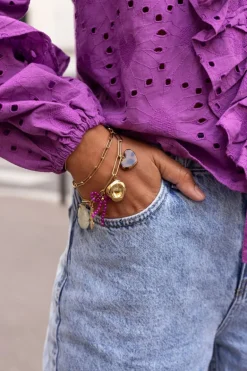 Bracelet à Charms Avec Liens Et Fleurs Multicolores