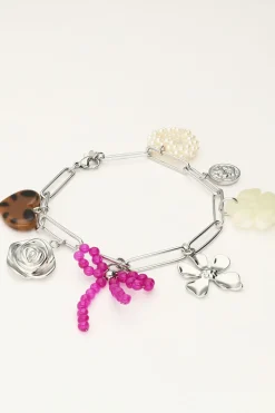 Bracelet à Charms Avec Liens Et Fleurs Multicolores