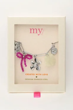 Bracelet à Charms Avec Liens Et Fleurs Multicolores