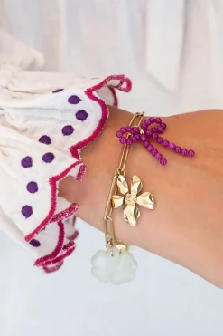 Bracelet à Charms Avec Liens Et Fleurs Multicolores