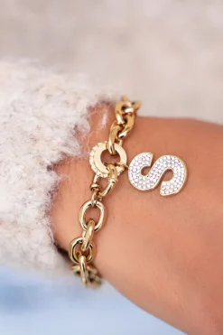 Bracelet à Initiale En Strass