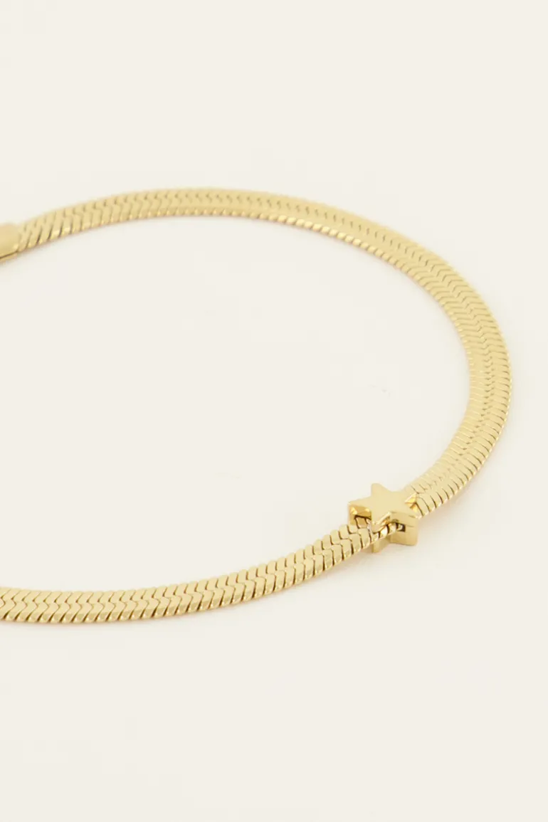 Bracelet à Maillon Plat Et étoile