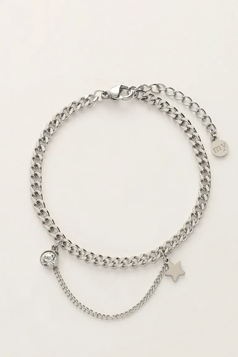Bracelet à Maillons Avec Strass Et étoile