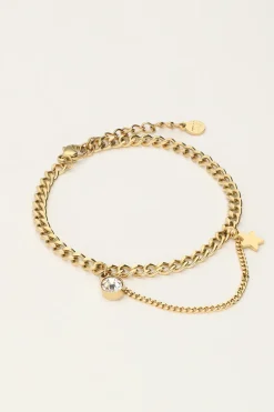 Bracelet à Maillons Avec Strass Et étoile