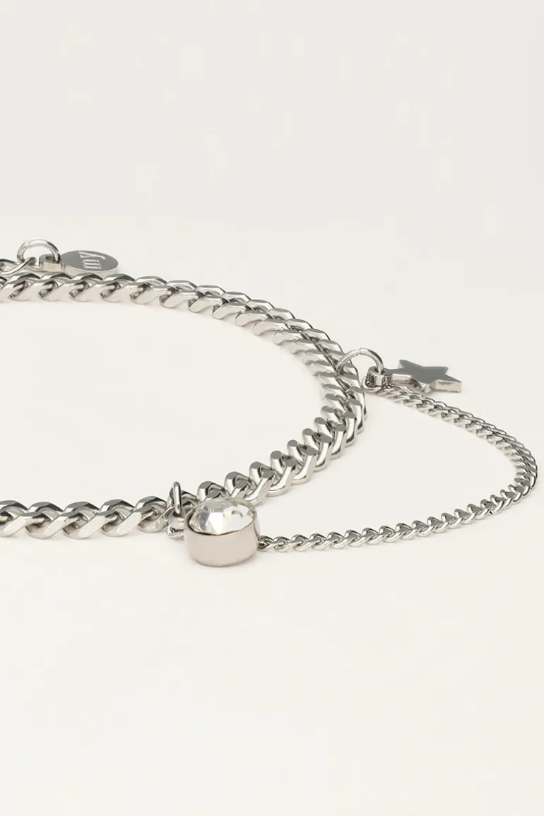 Bracelet à Maillons Avec Strass Et étoile