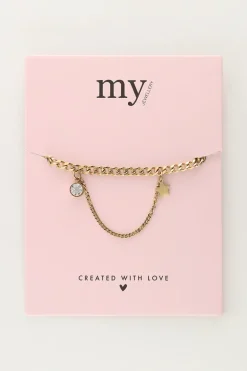 Bracelet à Maillons Avec Strass Et étoile