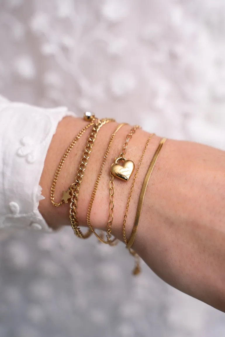 Bracelet à Maillons Avec Strass Et étoile
