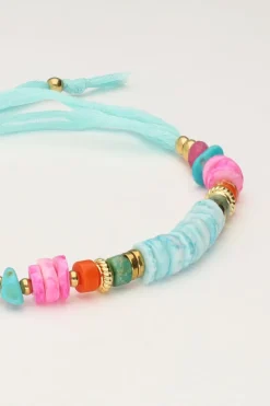 Bracelet Art En Cordon Bleu Avec Perles