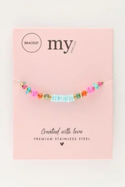 Bracelet Art En Cordon Bleu Avec Perles